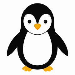 Pumguim vector illustration, animal  isolated on white, Pumguim silhouette, penguin on the snow vector art