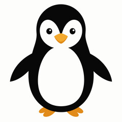 Pumguim vector illustration, animal  isolated on white, Pumguim silhouette, penguin on the snow vector art