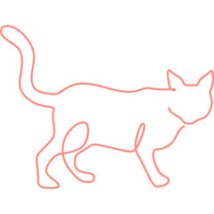 Monoline Cat Line Art