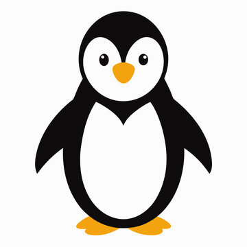 recommend clip art: Pumguim vector illustration, animal  isolated on white, Pumguim silhouette, penguin on the snow vector art