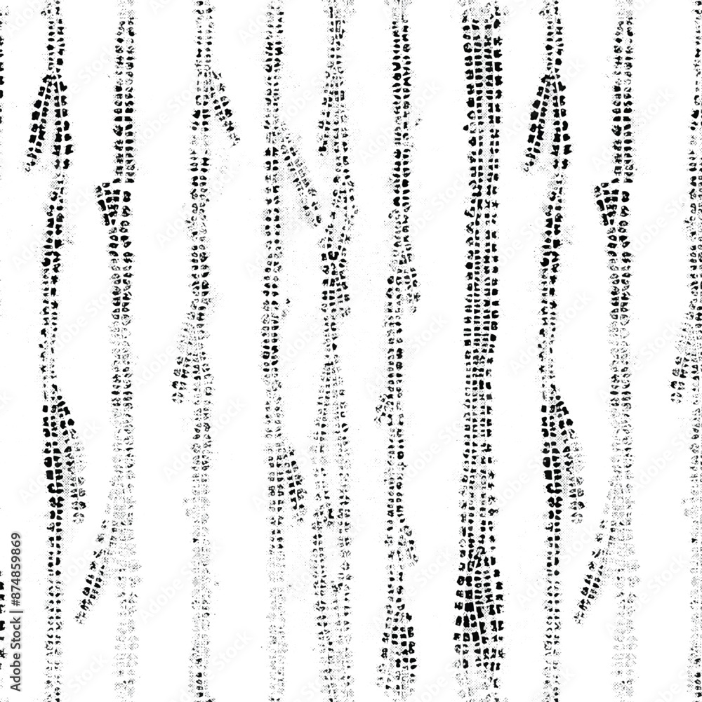 Poster abstract monochrome pattern featuring vertical lines and geometric shapes in a textured design style