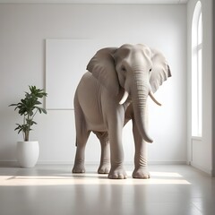 Fototapeta premium Elephant in the room, English idiom