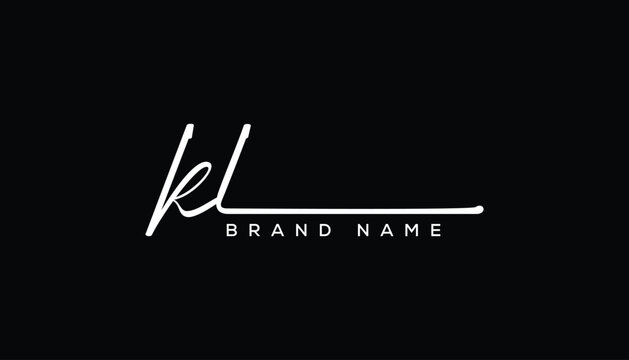 KL letter beauty handwriting vector logo. 