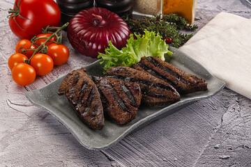 Grilled diet beef liver steak