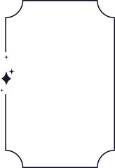 y2k minimal frames thin line borders, abstract aesthetic arch element illustrated for banners, social media, poster design, sticker. Trendy design with sparkles, stars, lines