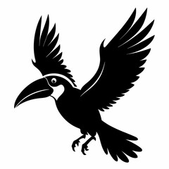 Toucan vector illustration, bird  isolated on white, Toucan silhouette, Toucan vector art