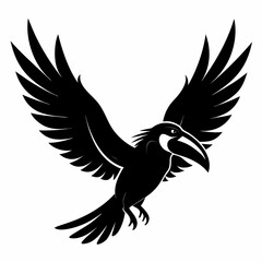 Obraz premium Toucan vector illustration, bird isolated on white, Toucan silhouette, Toucan vector art