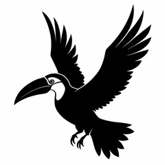 Toucan vector illustration, bird  isolated on white, Toucan silhouette, Toucan vector art