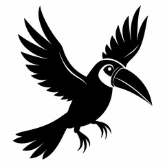 Toucan vector illustration, bird  isolated on white, Toucan silhouette, Toucan vector art