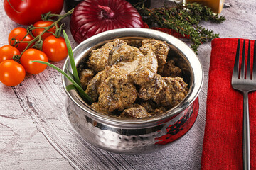 Beef liver with cream sauce