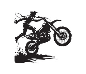 reaching motorcycle vector design, motorcycle clipart icon, vector silhouette vector style,white background