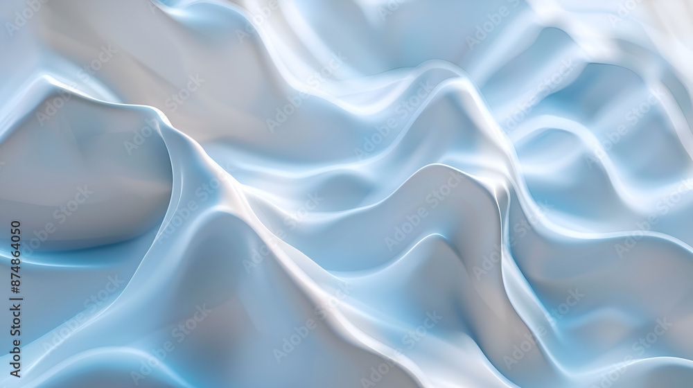 Aufkleber abstract gray wavy shapes. futuristic architecture design. 3d render illustration,abstract wavy back