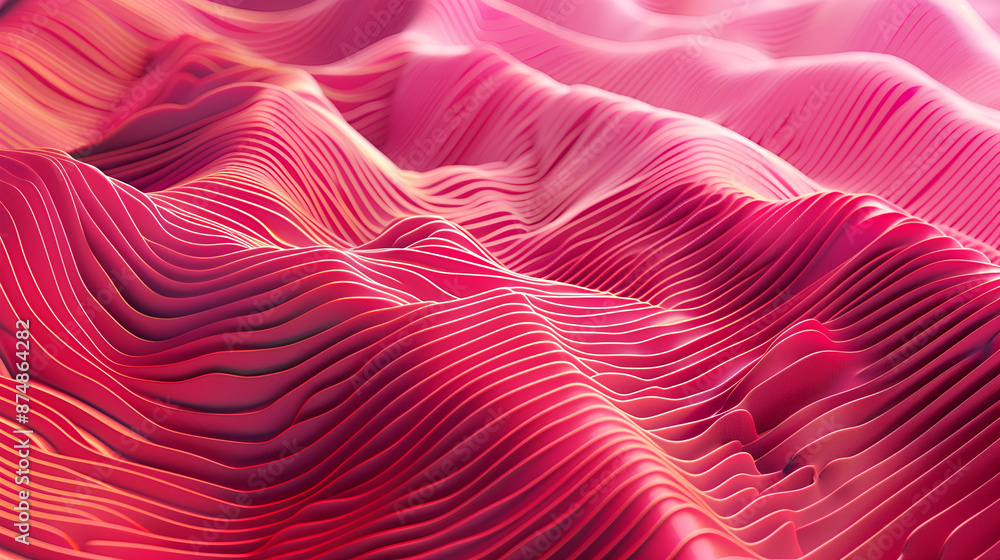 Poster abstract wavy background with lines. 3d rendering, 3d illustration,abstract 3d background of soft wa