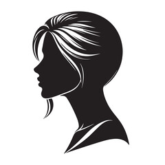 Profile silhouette woman - vector image woman 