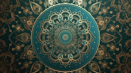 Construct a background with a  effect where multiple round mirrors reflect various geometric shapes, creating an illusion of infinite repetition.