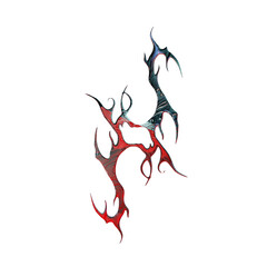 Fototapeta premium 3d rendering silver red neotribalism dark art element