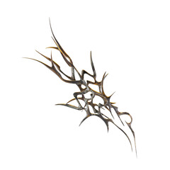 3d rendering golden neotribal element