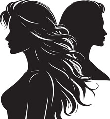 Profile silhouette woman - vector image woman