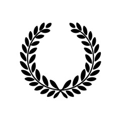 Simple black laurel wreath vector icon