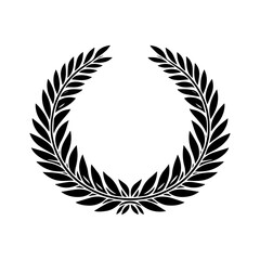 Simple black laurel wreath vector icon