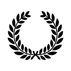Fototapeta premium Simple black laurel wreath vector icon