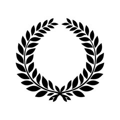 Simple black laurel wreath vector icon