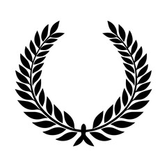 Simple black laurel wreath vector icon