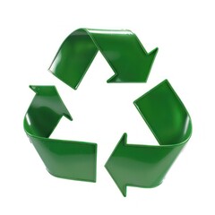 Green Recycle Symbol 3D Rendering