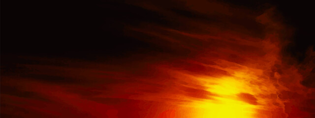 Bright sunset background in the dark (Retouched and color manipulated image texture)