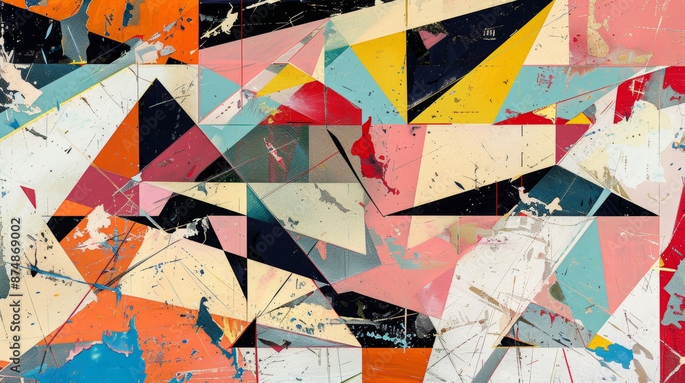 Poster a visually stunning collage of intersecting shapes and lines this abstract geometric pattern is both