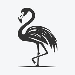 Majestic Flamingo Silhouette Against Sunset Sky