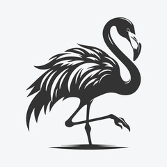 Majestic Flamingo Silhouette Against Sunset Sky