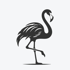 Majestic Flamingo Silhouette Against Sunset Sky