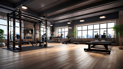 Workout wonderland! This modern gym offers everything you need for a challenging crossfit session