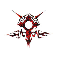 3d rendering neotribal dark red element 