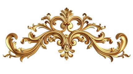 Elegant Baroque Style Gold Frame Clipart for Decorative Design Projects