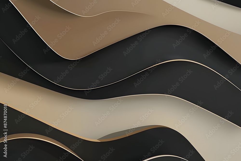 Aufkleber black and beige abstract shape background presentation design powerpoint and business background