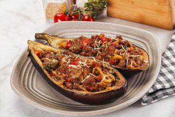 Baked eggplant with minced meat