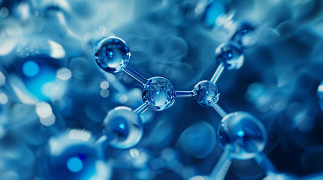 hydrogen molecules, abstract, minimalstic, blue