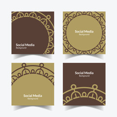 Ornamental pattern background square template design