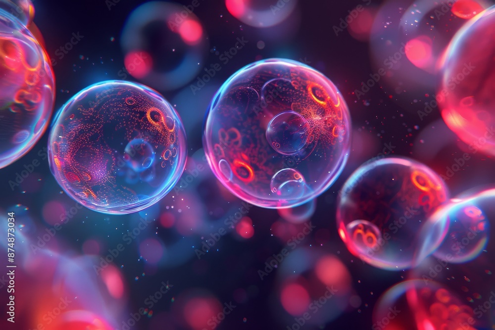 Poster abstract colorful bubbles, representing creativity and playfulness in a dynamic design.