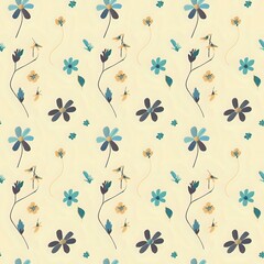 Tropical Geometric Floral Design with Bold Petal Arrangement in Shades of Pink and Blue