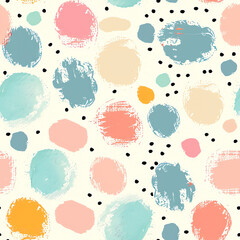 A seamless pattern with colorful watercolor circles