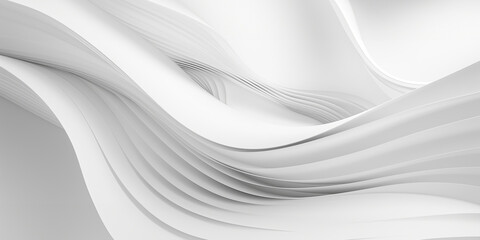 Abstract white background with flowing, curved layers creating a smooth, wave-like pattern

