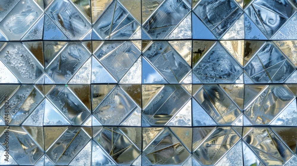 Poster a closeup of a luxurious door panel featuring a smooth glossy finish and a geometric pattern made fr
