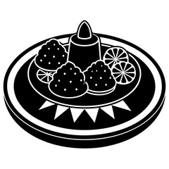 Food Plate Illustration Vector Art