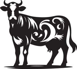 Cow vector style illustration 2024