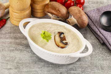 Delicous mushroom champignon cream soup