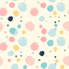 Polca dots pastel colors seamless pattern