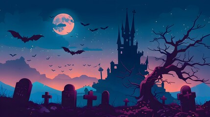 halloween night scene